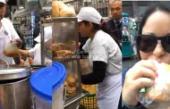 (Video) Ni en Central! Hombre sorprende vendiendo pan con ceviche en las calles del Centro de Lima