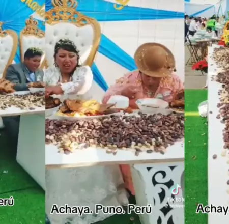 Invitados a boda en Puno quedan sorprendidos con el inmenso banquete.