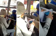 "Ante todo la seguridad": Mujer sorprende con peculiar mtodo para usar el celular en el bus