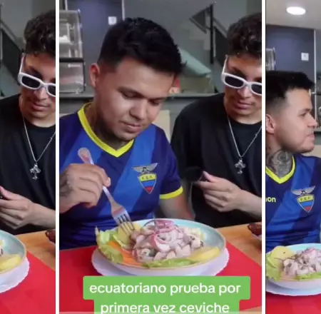 Ecuatoriano prueba ceviche peruano y dice que es el mejor.
