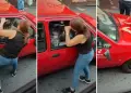 ¡Le rompieron el corazón! Mujer descubre a su esposo con otra en el auto y reacciona violentamente