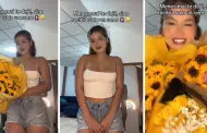 "Menos mal te dej": Joven se muestra orgullosa de haber recibido 3 ramos de flores amarillas