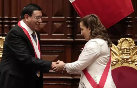 Alejandro Soto y Dina Boluarte.