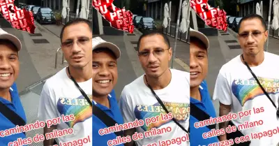 Gianluca Lapadula se encuentra con hincha peruano en Milano