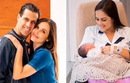 Maju Mantilla y Gustavo Salcedo fueron a visitar al bebé de Marina Mora.