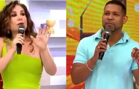 Janet Barboza y Giselo pelean