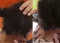 Padre rapa la cabeza de su hija como forma de castigo.