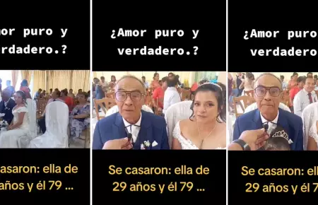 Hombre de 79 y mujer de 29 años se casan en boda civil en Pucallpa.