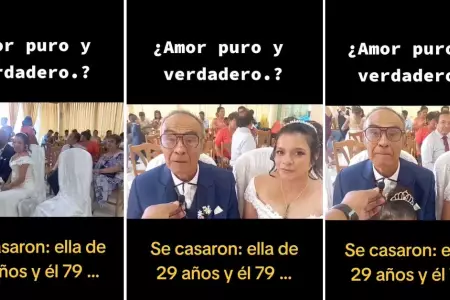 Hombre de 79 y mujer de 29 aos se casan en boda civil en Pucallpa.