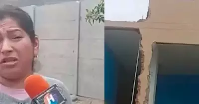 Mujer derrumb su casa para no entregrsela a su ex en Huaral.
