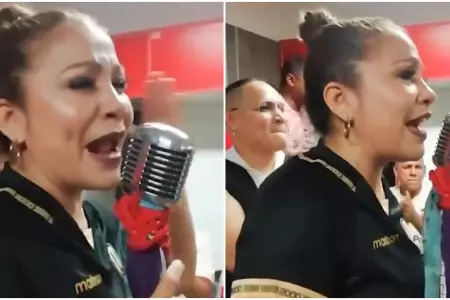 Marisol canta a exjugadores de Universitario en la Copa Leyendas