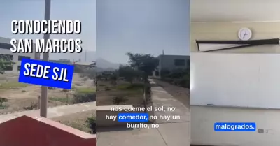 Estudiante recorre sede de San Marcos en San Juan de Lurigancho.