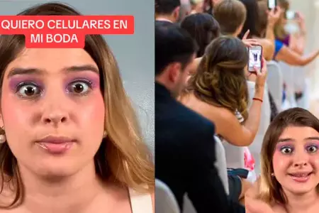 Joven no permite celulares en su boda.