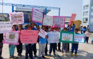 Nuevo Chimbote: Profesores y estudiantes del centro educativo Las Palmas exigen reparación de malla raschel