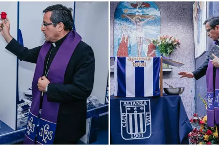 Alianza Lima bendice sus camisetas blanquimoradas