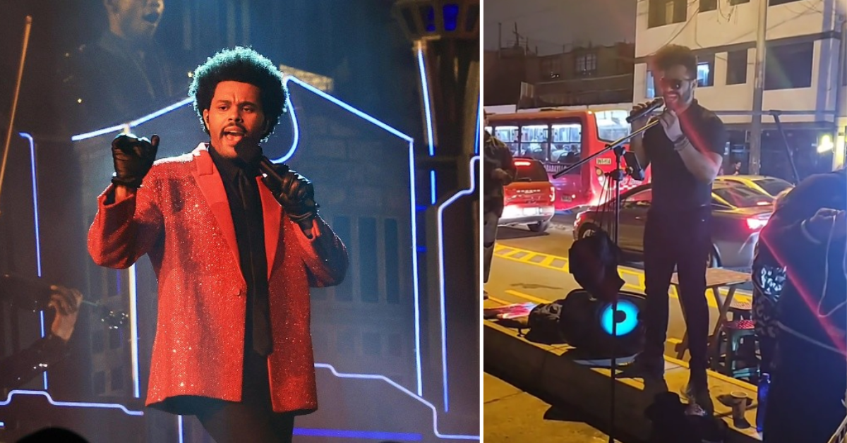 ¡Imperdible! The Weeknd peruano la rompe con tremendo show en la calle: "Para él si me alcanza"