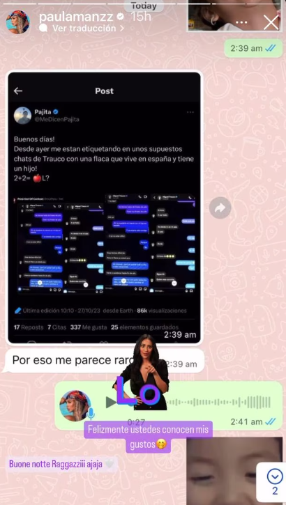 Paula Manzanal niega ser la mujer de los supuestos chats de Miguel Trauco.