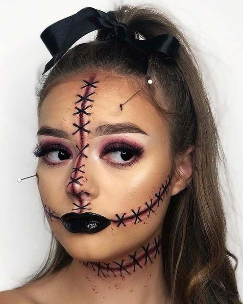 Maquillaje de mueca para Halloween