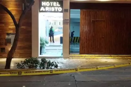Presuntos extorsionadores lanzan granada en hotel de Lince.