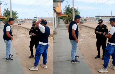 Intervienen a sujetos con chalecos de la PNP en el distrito de La Esperanza