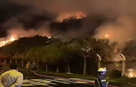 Incendio forestal en Barranco por la Costa Verde.