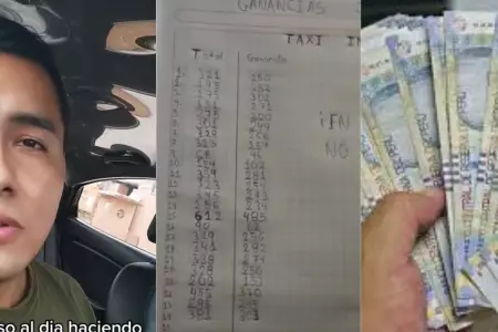 Taxista revela que gana 300 soles diarios