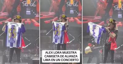 lex Lora luce camiseta blanquimorada de Alianza Lima.