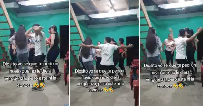 Joven impactada con el baile de su novio.