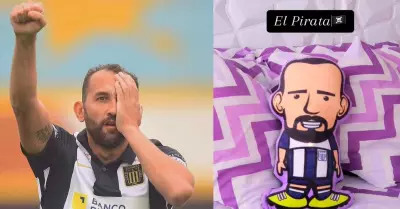 Cojn con rostro y voz de Hernn Barco de Alianza Lima.