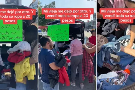 Hombre vende la ropa de su pareja que le fue infiel.