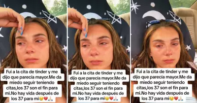 Mujer de 37 aos llora por rechazo de su cita de Tinder.