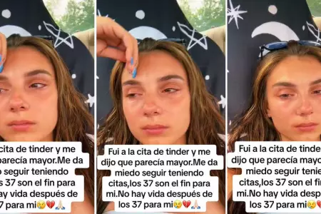 Mujer de 37 aos llora por rechazo de su cita de Tinder.