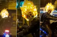 "¿Vengador fantasma?": Joven sorprende al transitar con un casco de 'Ghost Rider'