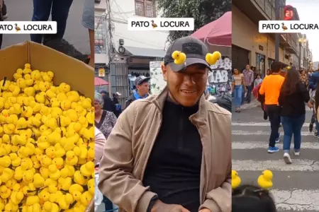 Personas en las calles del Centro de Lima 'viven' la 'pato locura'.