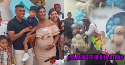 Paolo Hurtado es troleado por payaso en baby shower de su beb.
