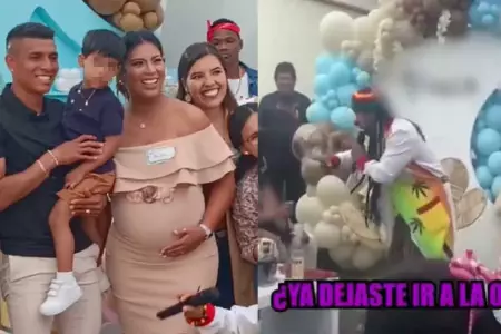 Paolo Hurtado es troleado por payaso en baby shower de su beb.