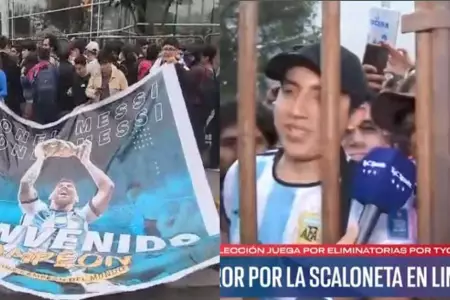 Hinchas peruanos apoyan a Argentina y esperan goles de Messi.