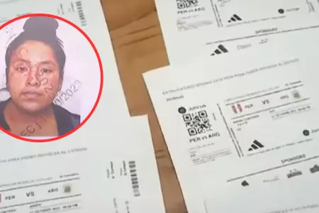 Identifican a mujer que vendi entradas falsas del partido Per vs. Argentina.