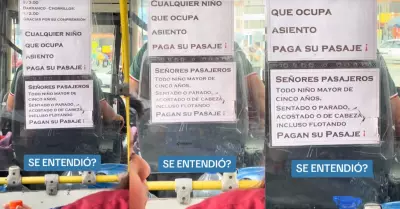 Bus de transporte pblico sorprende con el cobro de pasaje.