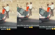 Amor de padre! Pap peina a su hija en medio de carretera y usuarios reaccionan: "Eres afortunada"