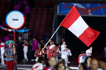 Delegacin peruana desfil en Juegos Panamericanos Santiago 2023.