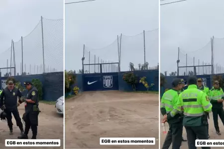 Polica cuida entrenamiento de Alianza Lima.