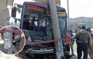Choque en Arequipa: Bus repleto de estudiantes impacta contra poste de luz dejando varios heridos