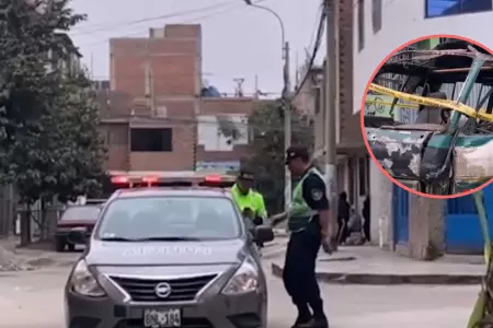 Sujeto detona explosivo al interior de un auto estacionado en Los Olivos.