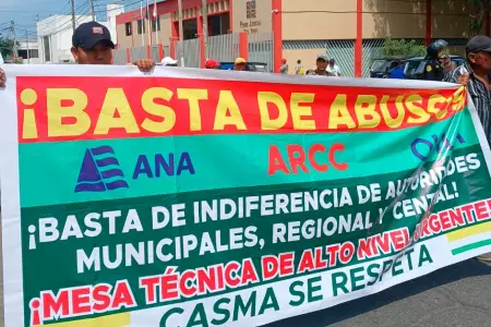 Pobladores de Casma protestan contra empresa OHLA.