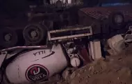 VMT: Mezcladora de cemento cae sobre vivienda y vctima podra perder una pierna tras accidente
