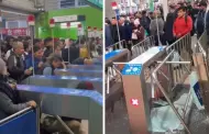 Caos en Metro de Lima: Pasajeros rompen vidrios y barandas por demora en sistema de ingreso