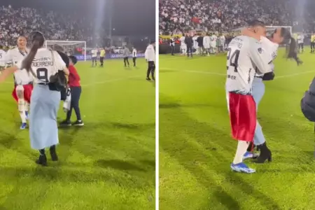 As festej Paolo Guerrero con su novia tras ganar la Sudamericana.