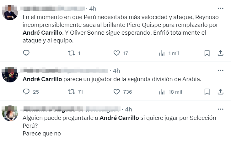 Hinchas en contra de André Carrillo por empate ante Venezuela.