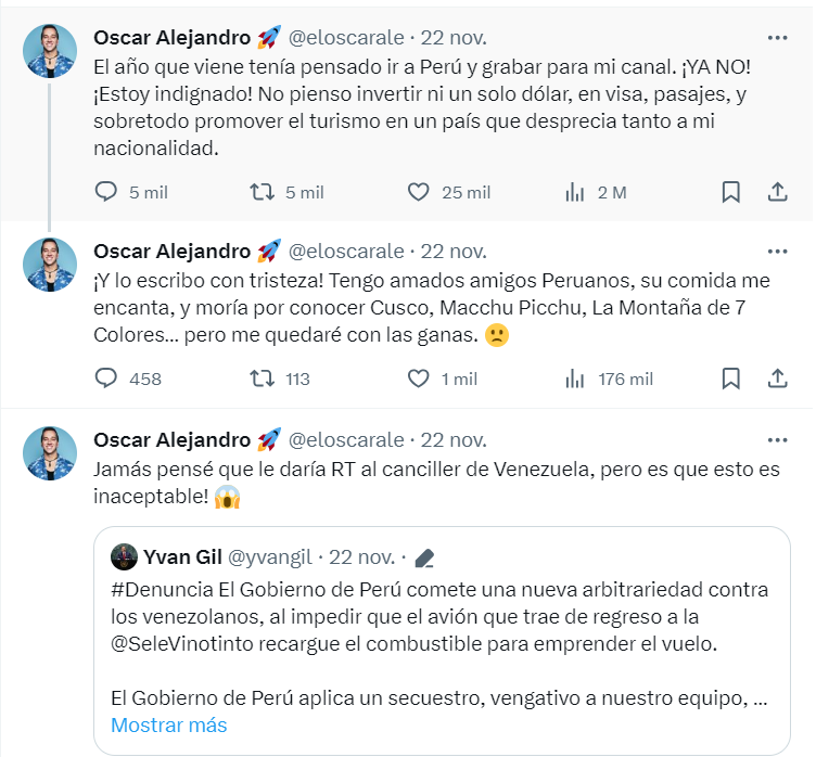 Youtuber venezolano no viene a Per por presunta xenofobia.